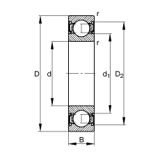 S 6001-2RSR, (j) DIN 625-1 ˜ʵҪߴ, ɂȴܷ