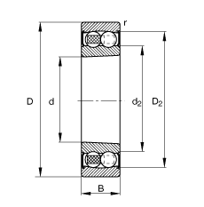 {(dio)S 2205-K-2RS-TVH-C3, (j) DIN 630 (bio)(zhn)Ҫߴ, FF 1:12ɂ(c)ܷ